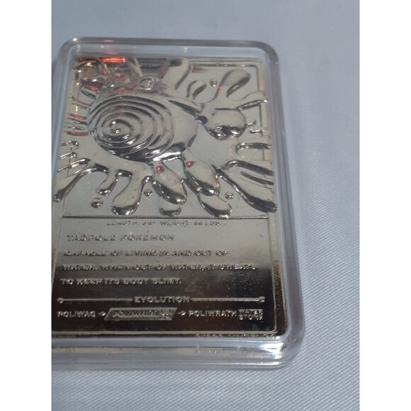 Pokemon 1999 Poliwhirl Gold Bar Card Limited Edition Burger King Gold Plated #61 - Picture 4 of 10